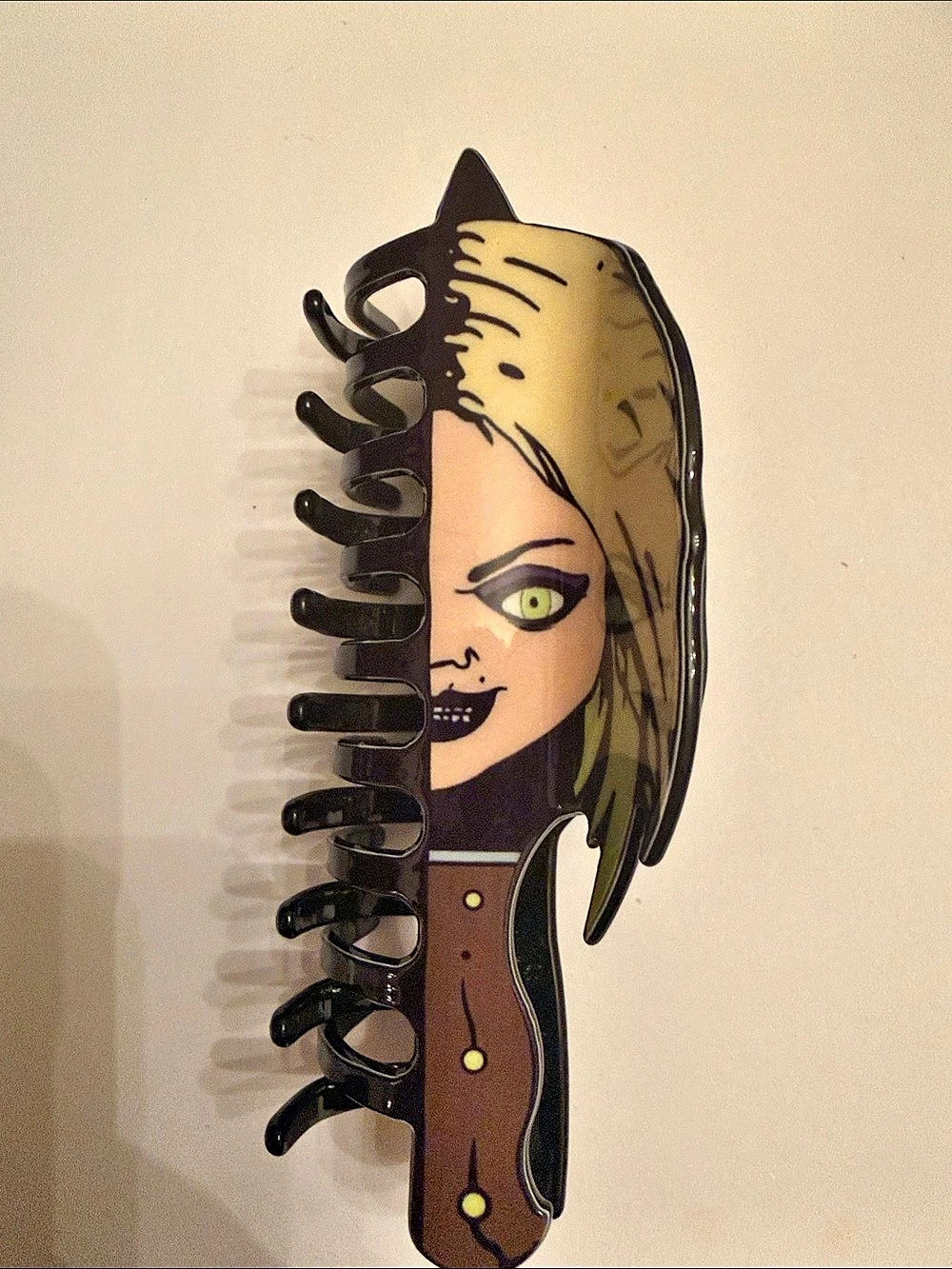Chucky & Tiffany Double-Sided Knife Hair Claw Clip Black & Yellow New